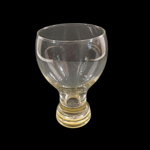 Vintage Fiesta Goblet Yellow Band Glass Homer Laughlin 16oz